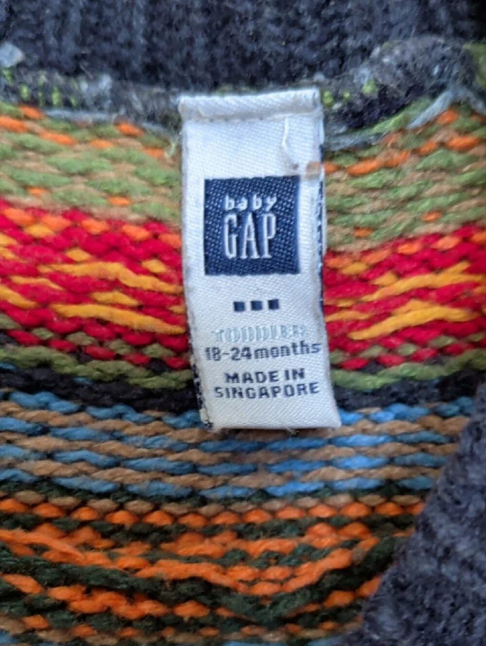 GAP Multicolor Striped Fair Isle Knit Sweater